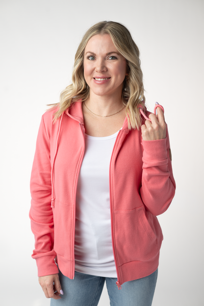 IN STOCK Fullzip Hoodie - Sunkissed Coral - Pumpkin Patch Co