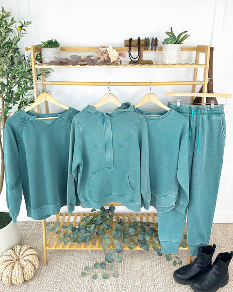 IN STOCK Vintage Wash Pullover - Teal
