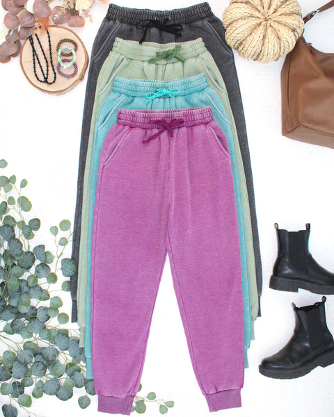 IN STOCK Vintage Wash Joggers - Purple