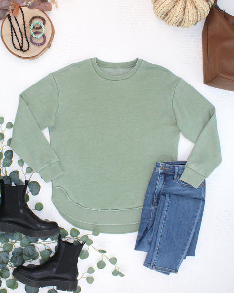 IN STOCK Vintage Wash Pullover - Olive
