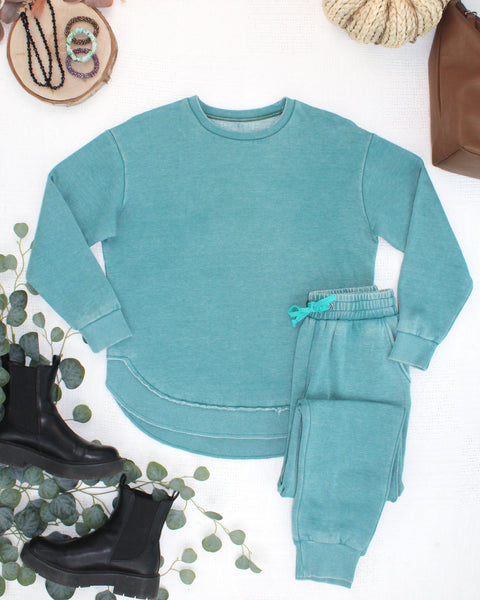 IN STOCK Vintage Wash Joggers - Teal