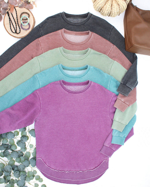 IN STOCK Vintage Wash Pullover - Olive