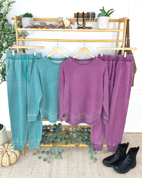 IN STOCK Vintage Wash Joggers - Teal