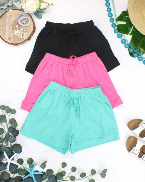 IN STOCK Weslie Waffle Shorts - Pink