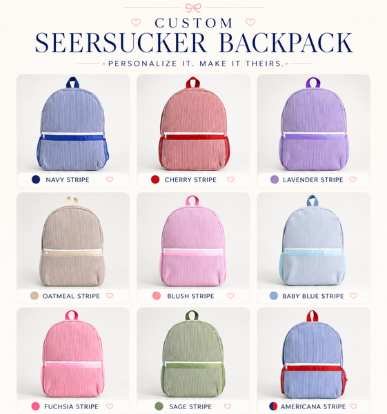 PREORDER: Custom Seersucker Backpack RERUN 7.13.26