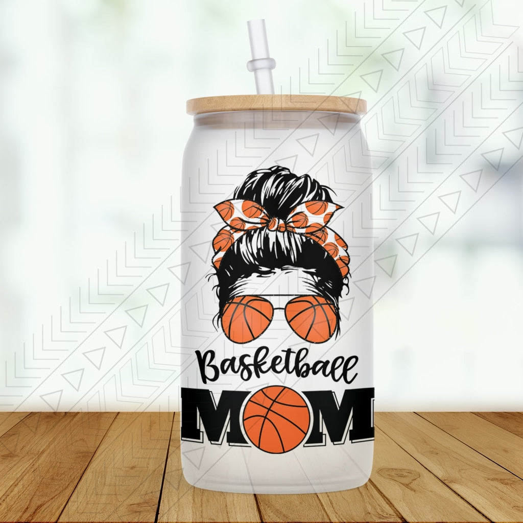 Basketball Mom Glass Can