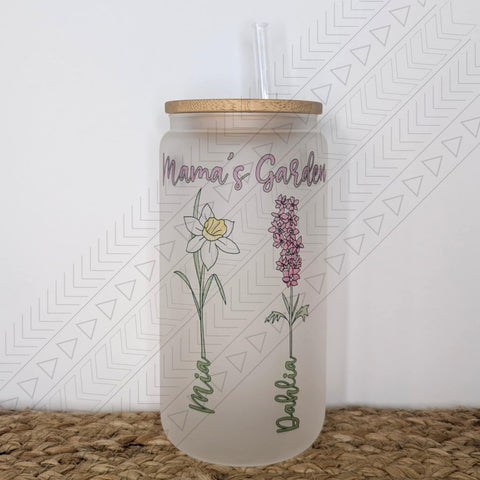 Birth Flower Garden Custom Glass Can glass can