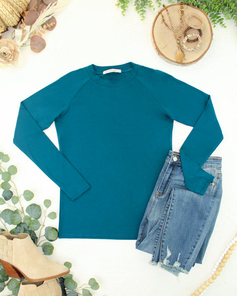 IN STOCK Blair Long Sleeve Top - Teal - Pumpkin Patch Co