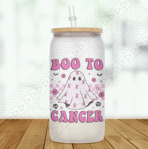Boo To Cancer Glass Can