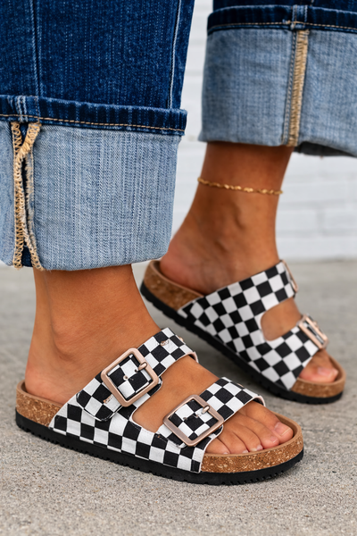 PREORDER: Checkered Two Strap Sandals 3.16.26