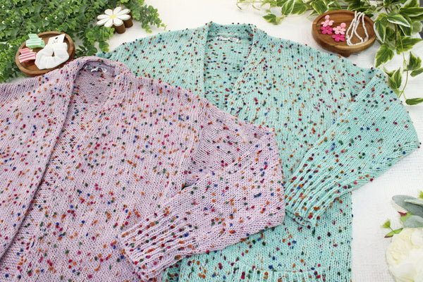 IN STOCK Carly Confetti Dot Cardigan - Lavender