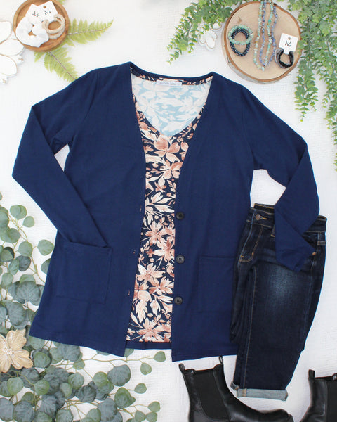 IN STOCK Cori Cardigan - Navy - Pumpkin Patch Co
