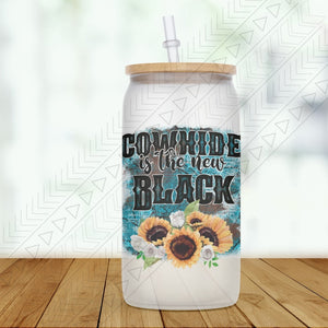 Cowhide Is The New Black Glass Can
