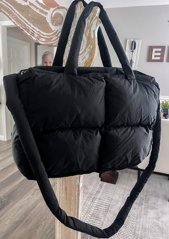 RTS: The Blake Quilted Grid Puffer Tote-