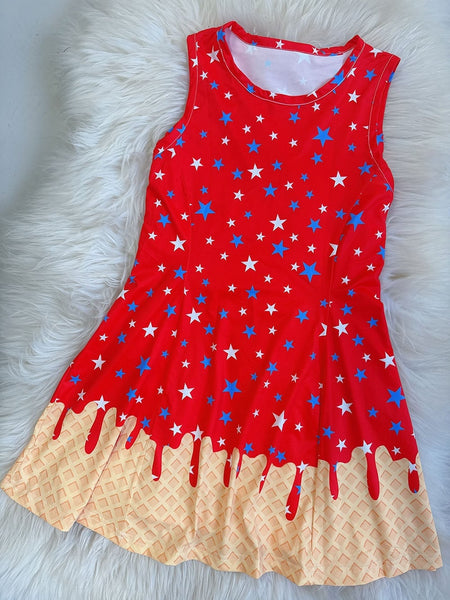PREORDER: Girls Athletic Ice Cream Drip Dress 3.16.26