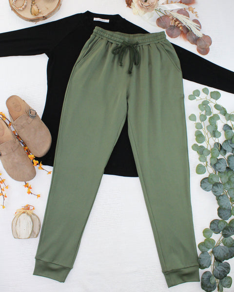 IN STOCK Cloud Joggers - Olive - Pumpkin Patch Co