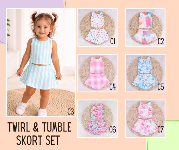 PREORDER: The Twirl & Tumble Skort Set 6.22.26 osym - Pumpkin Patch Co