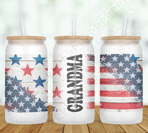 Flag Personalized Glass Can