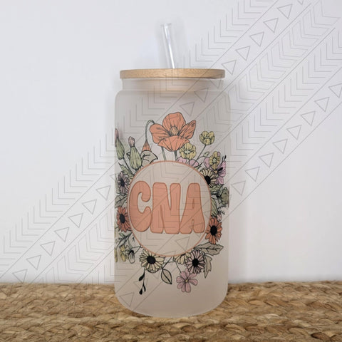 Floral CNA glass can