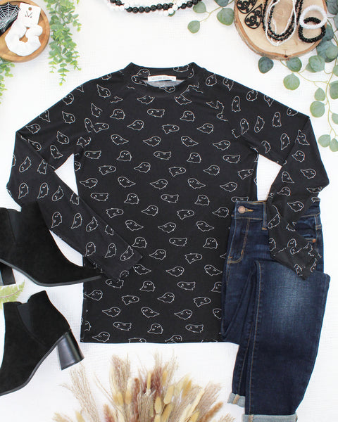 IN STOCK Blair Long Sleeve Top - Midnight Ghosts - Pumpkin Patch Co