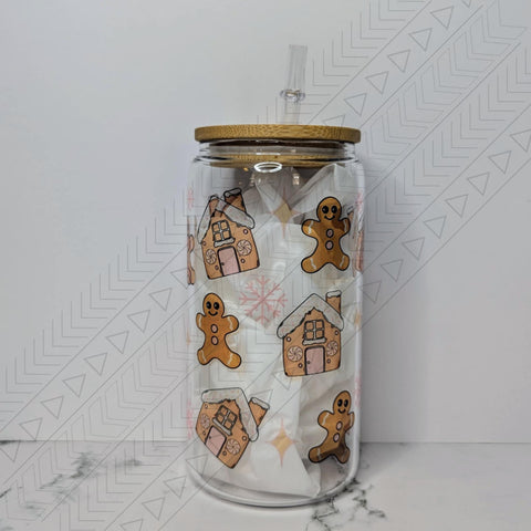 Gingerbread Glass Can