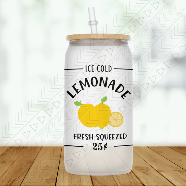 Ice Cold Lemonade Clear Glass Glass Can