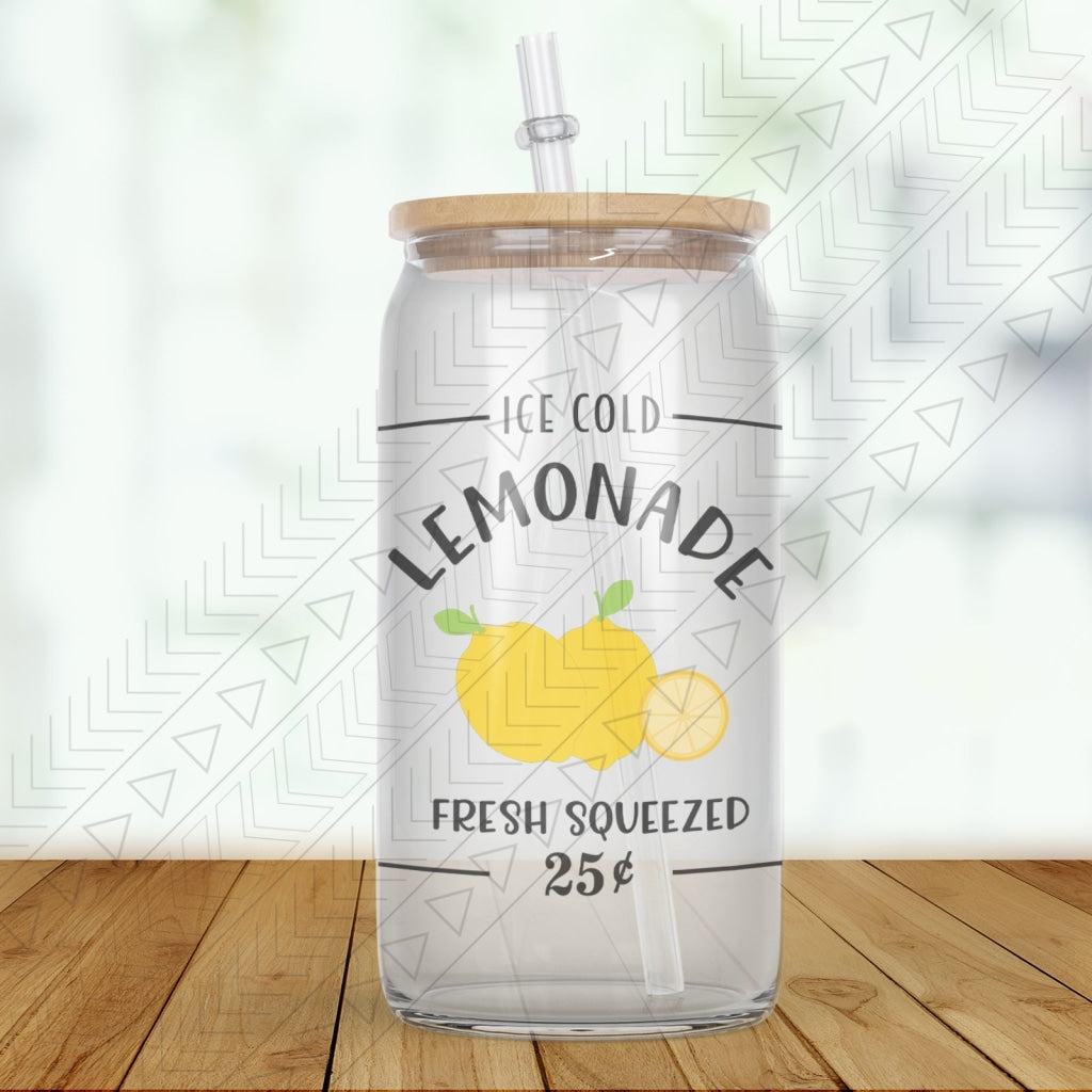Ice Cold Lemonade Frosted Glass Glass Can