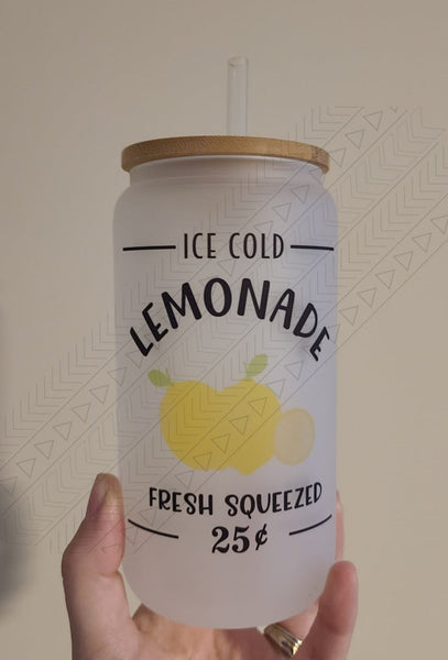 Ice Cold Lemonade Glass Can