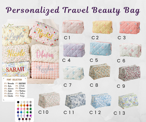 PREORDER: Personalized Travel Beauty Bag 3.16.26