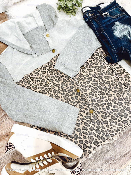 RTS: LEOPARD AND SWEATER SHACKET- - Pumpkin Patch Co