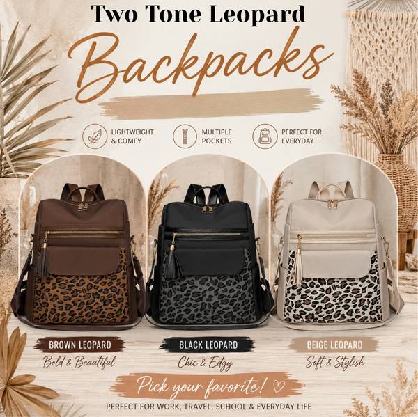 PREORDER: Two Tone Leopard Backpacks  8.17.26