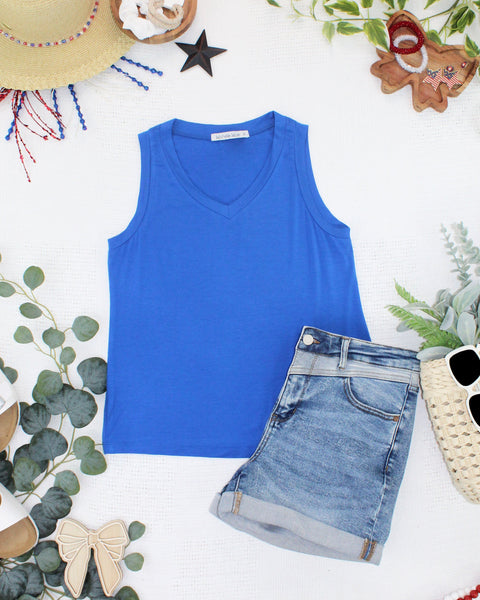 IN STOCK Noelle Tank - Blue - Pumpkin Patch Co