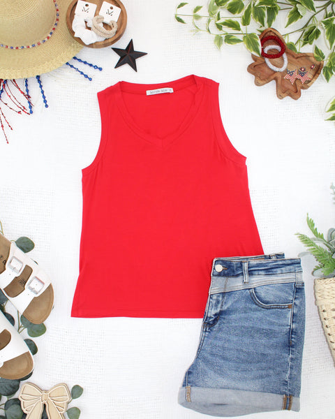 IN STOCK Noelle Tank - Red - Pumpkin Patch Co