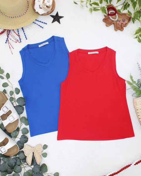 IN STOCK Noelle Tank - Blue - Pumpkin Patch Co