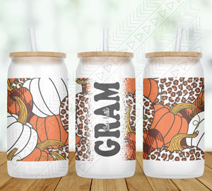 Pumpkins Personalized Glass Can