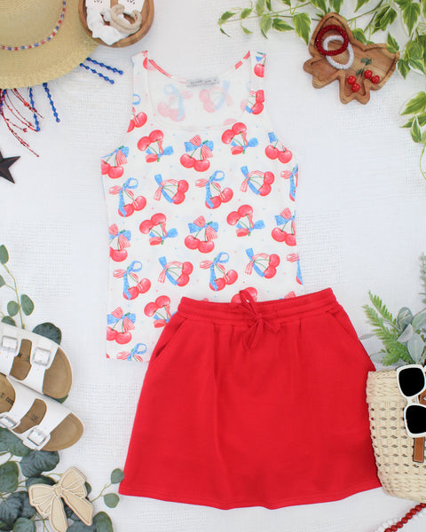 IN STOCK Romy Tank - Patriotic Cherries - Pumpkin Patch Co