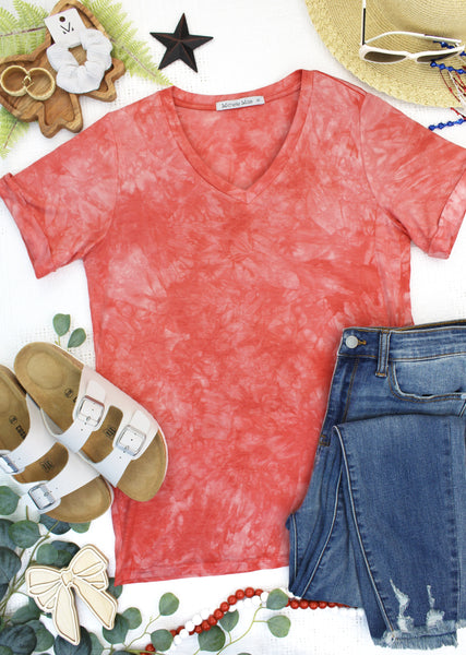 IN STOCK Sophie Top - Red Tie Dye - Pumpkin Patch Co