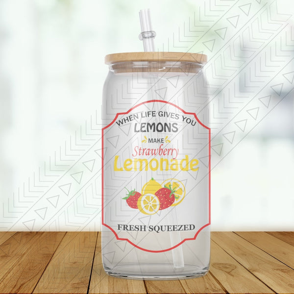 Strawberry Lemonade Glass Can