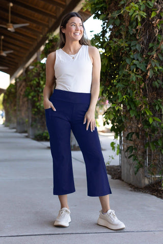 PreOrder | The Lydia Navy High Waisted Gaucho Pants