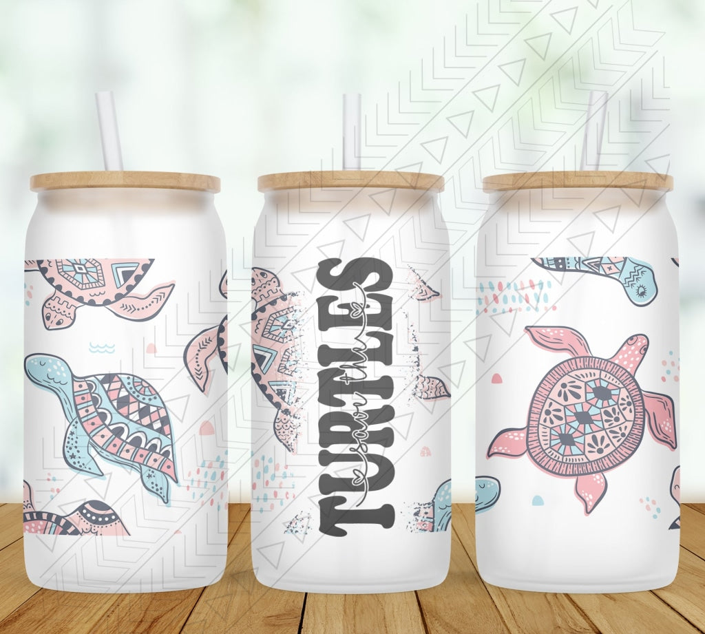 Turtles Personalized Glass Can